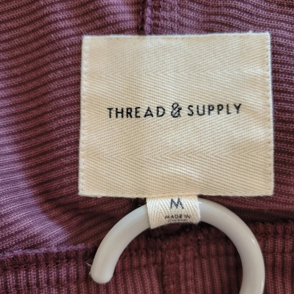 THREAD & SUPPLY Plum Purple Corduroy Cropped Button Down Jacket - Picture 8 of 10